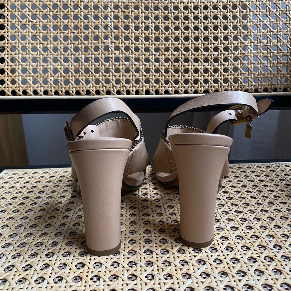 Coach Rylie Nude Women's Block Heel Sandals - Picture 3 of 4